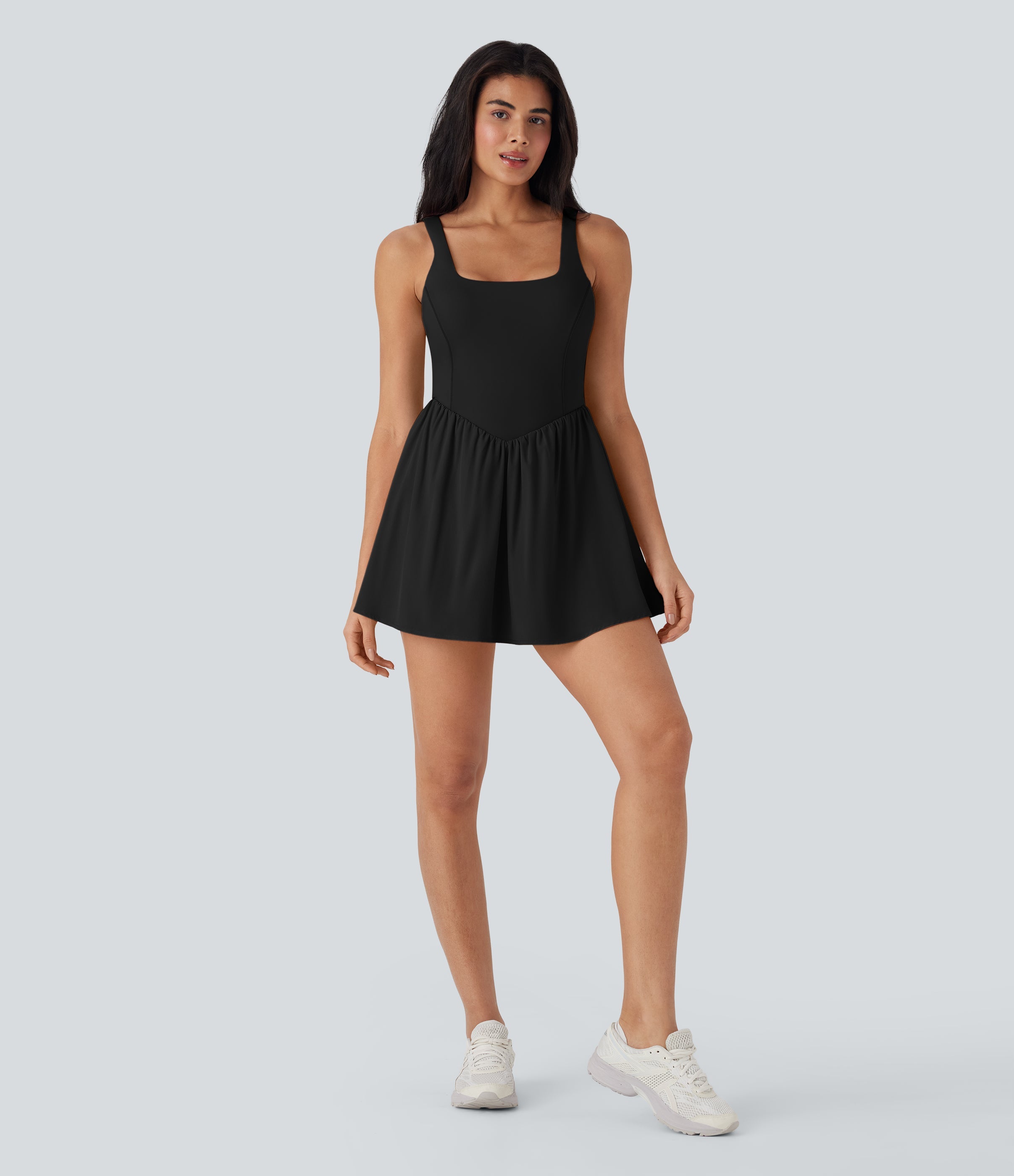 BreezefulTM Tie Back 2-in-1 Quick Dry Mini Dance Active Dress with Pocket-Easy Peezy Edition