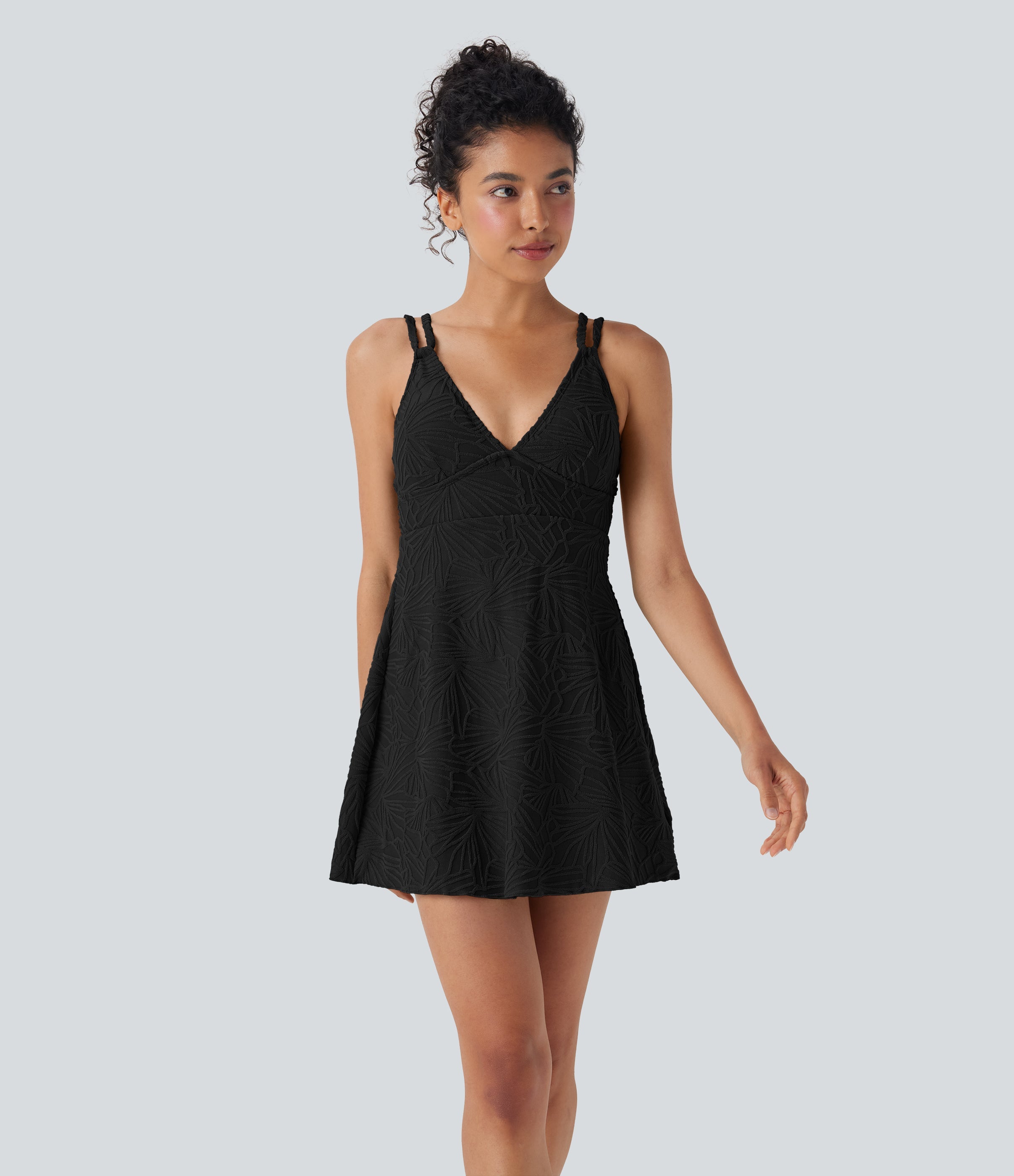 Cut Out 2-in-1 Mini Swim Dress