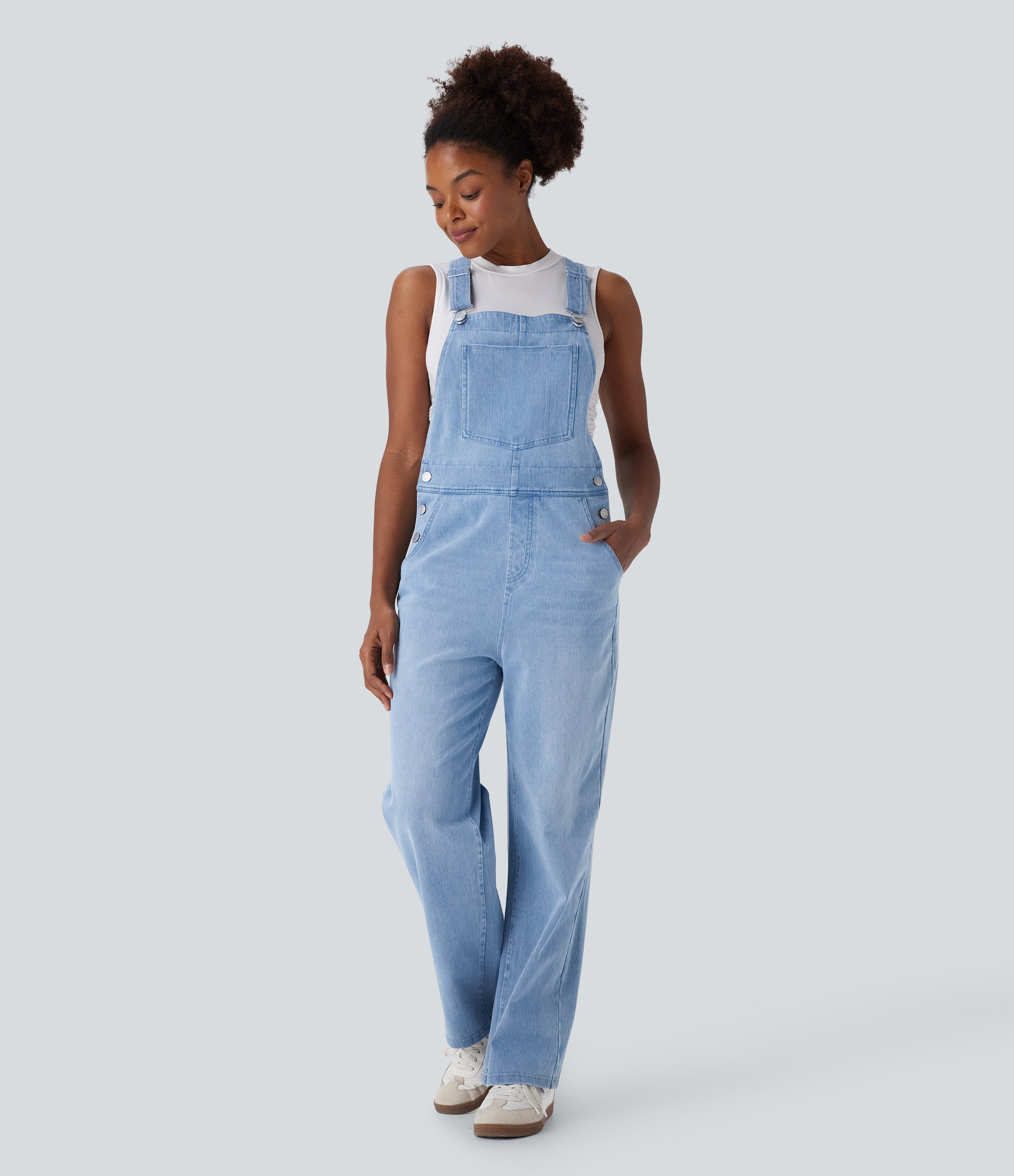 FlexTM Denim Casual Overalls with Pockets