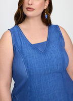 Linen-Blend Pocket Dress