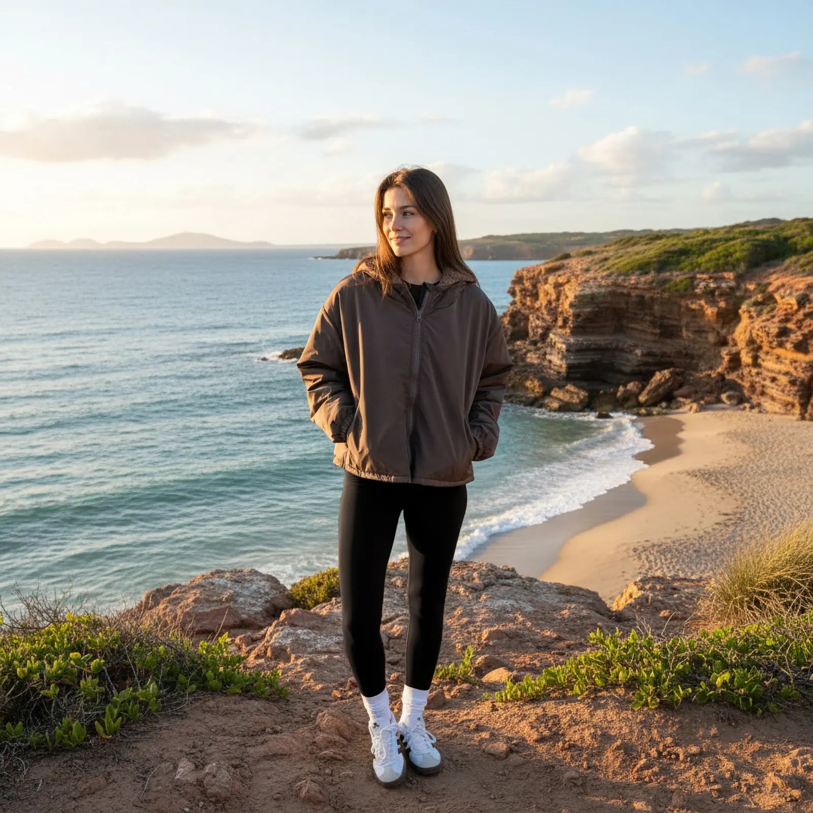 Print Water Resistant Sherpa Cropped Drying Robe