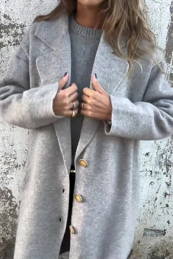 CLEARANCE SALE🔥Solid Color Lapel Long Sleeve Loose Casual Jacket- 48% OFF