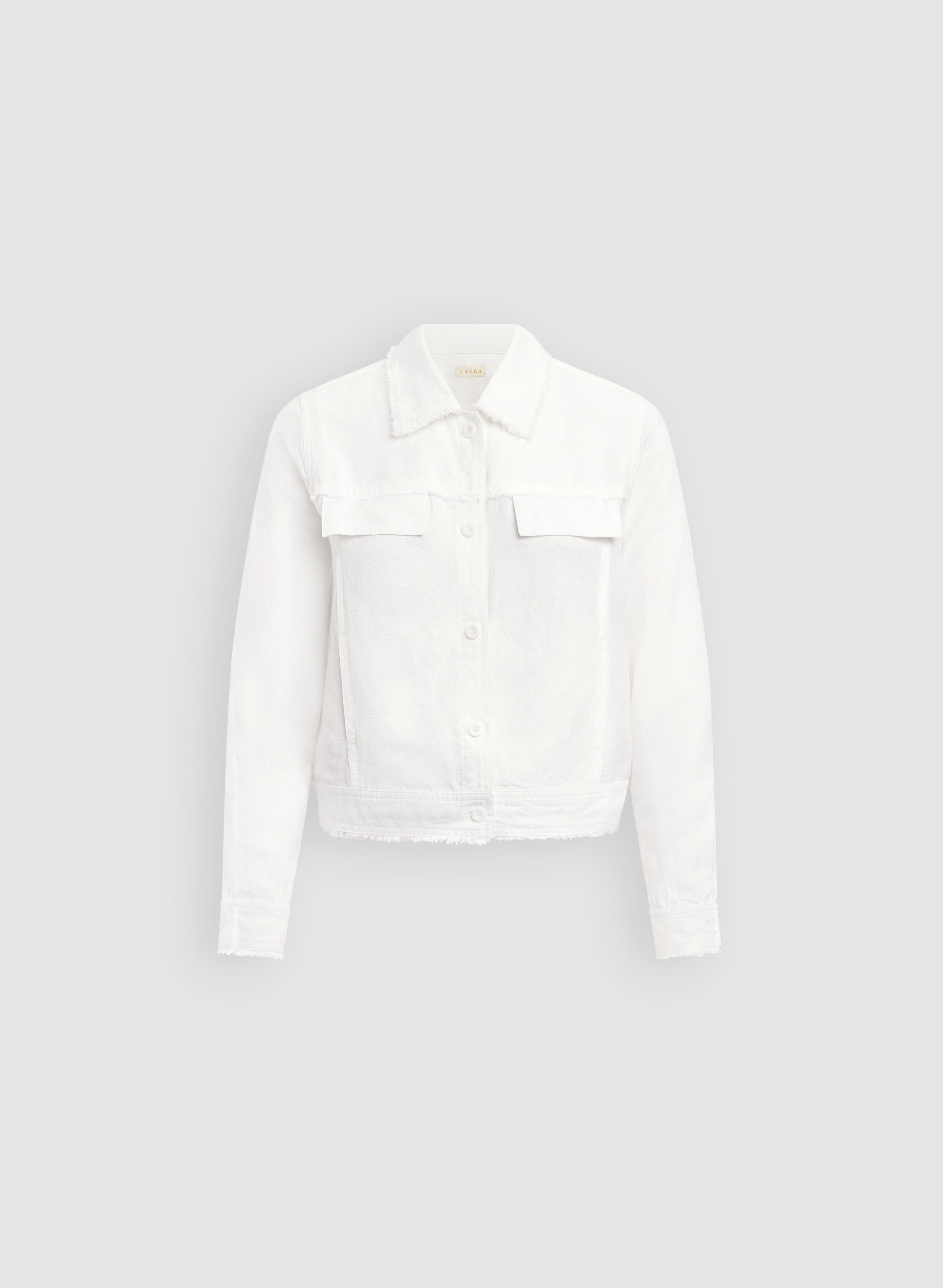 Frayed Linen-Blend Jacket