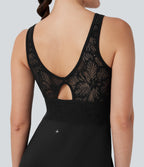 SoftlyZeroTM Airy Contrast Lace 2-in-1 Cool Touch Tennis Active Dress with Pocket-UPF50+