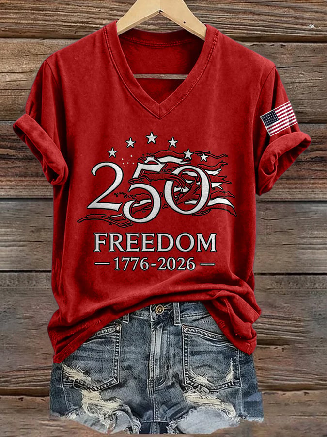 Women's America 250 Years 1776-2026 Print Casual T-shirt