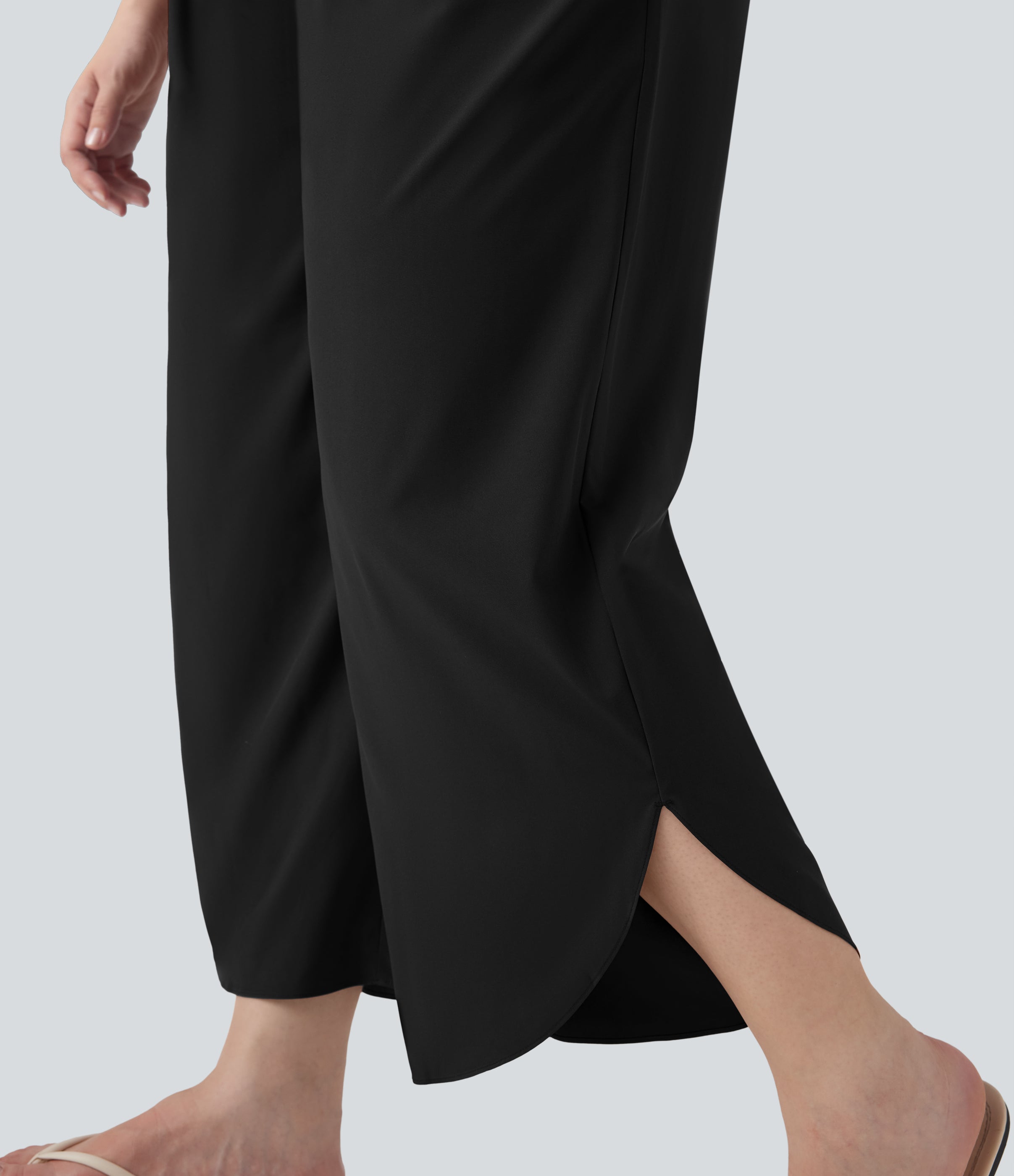 Plus Size BreezefulTM SoCinched High Waisted Tummy Control Hem Quick Dry Pants with Pockets