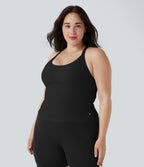SoftlyZeroTM Plush Cut Out Yoga Plus Size Tank Top