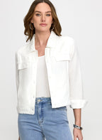Frayed Linen-Blend Jacket