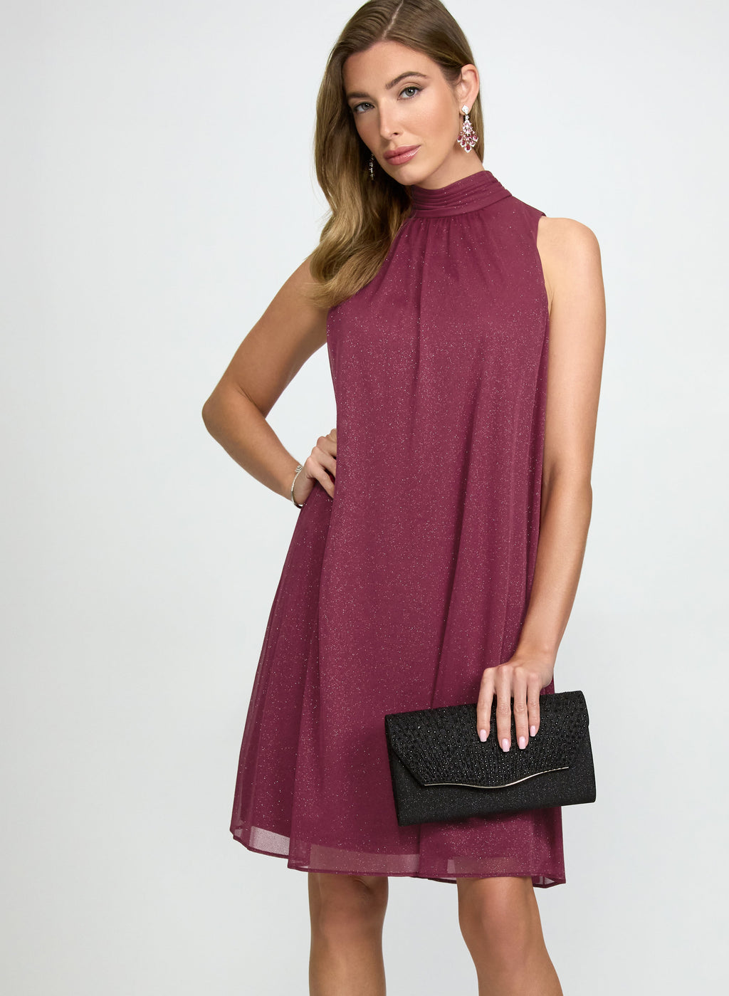 Glitter Halter Neck Dress