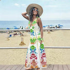 Tropical Graphic One-Piece Swimsuit&Skirt