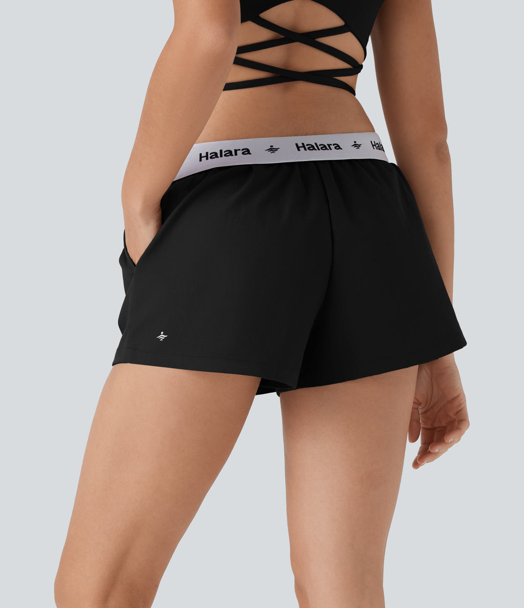 Water Repellent Mid Rise Foldover Twill Mini Tennis Skort with Pockets
