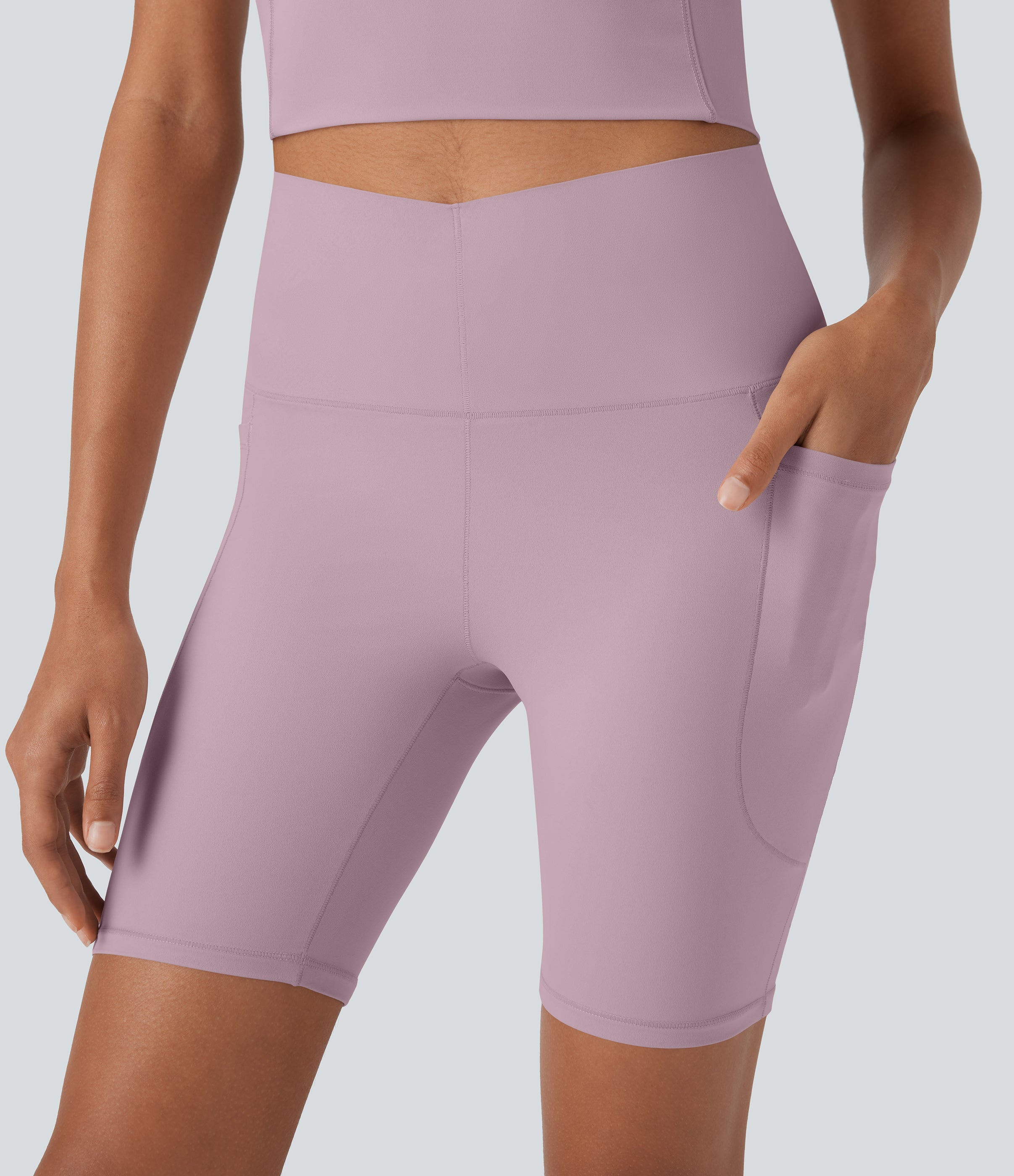 UltraSculptTM Cool Quick Dry SoCinched High Waisted Tummy Control Training Biker Shorts 7'' with Pockets-UPF50+