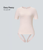 Seamless Flow Smoothing Adjustable Leg Straps Work Bodysuit-Easy Peezy