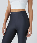 High Waisted Sheen Casual Skinny Pants with Pockets