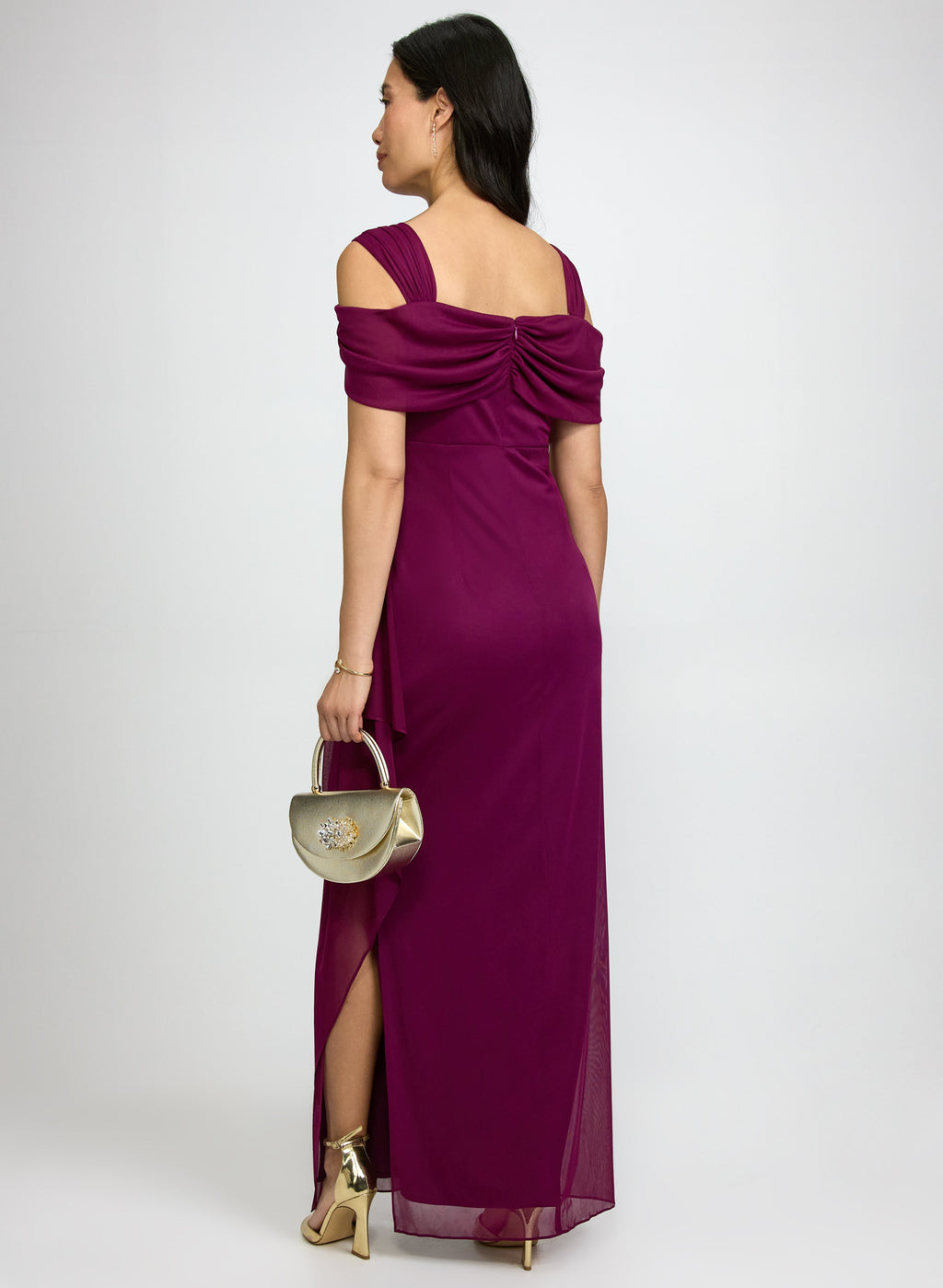 Mesh Cowl Neck Dress