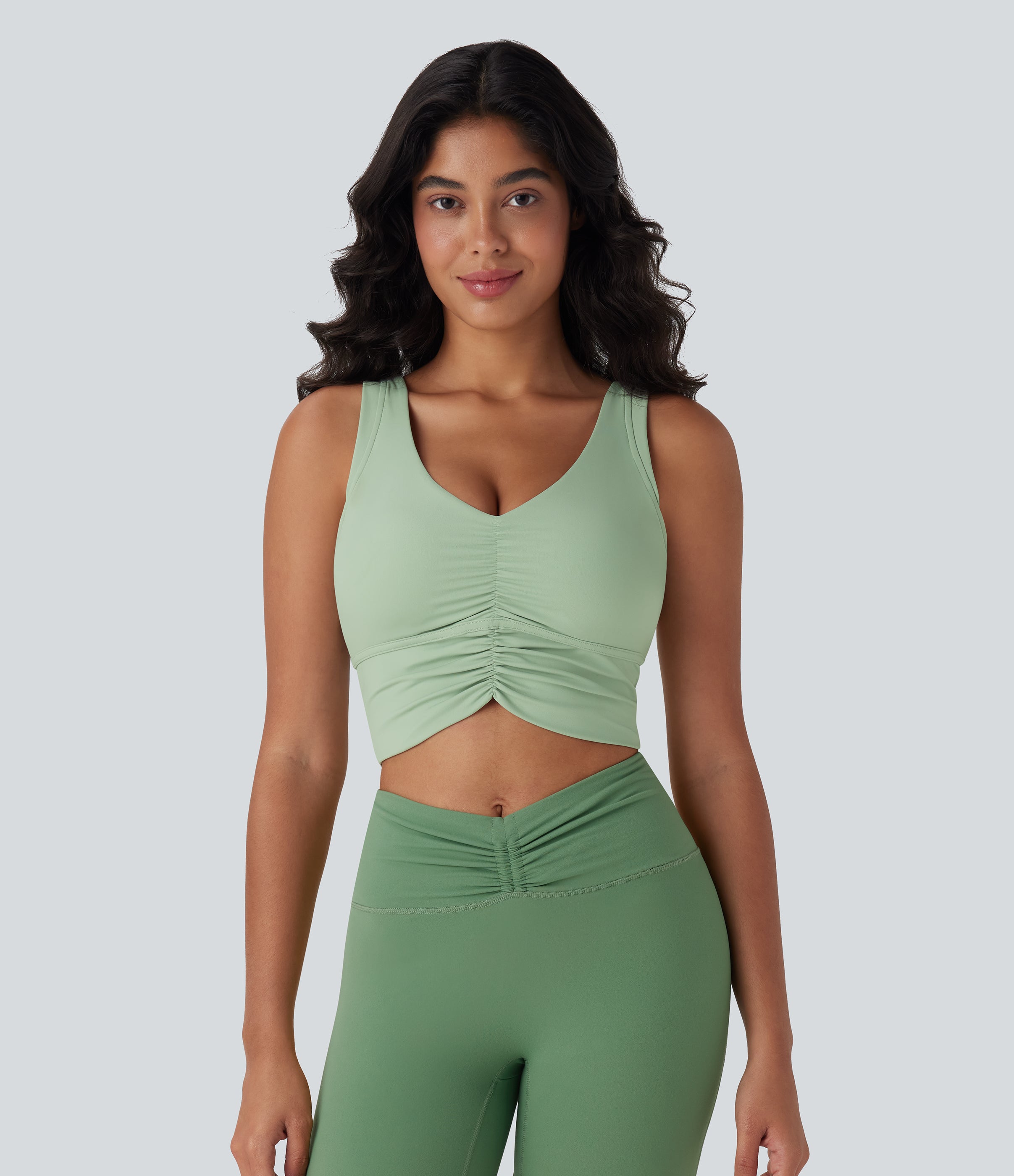 SoftlyZeroTM Airy Cut Out Ruched Cool Touch Yoga Tank Top
