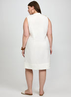 Linen-Blend Pocket Dress
