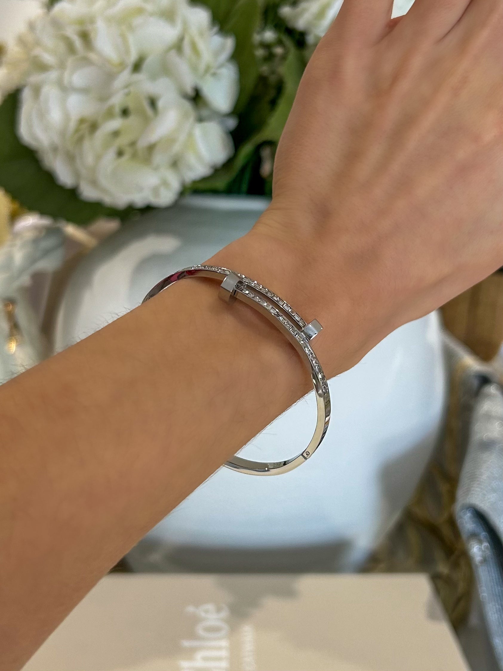 Diamante Double Screw Bangle (2 Colours)