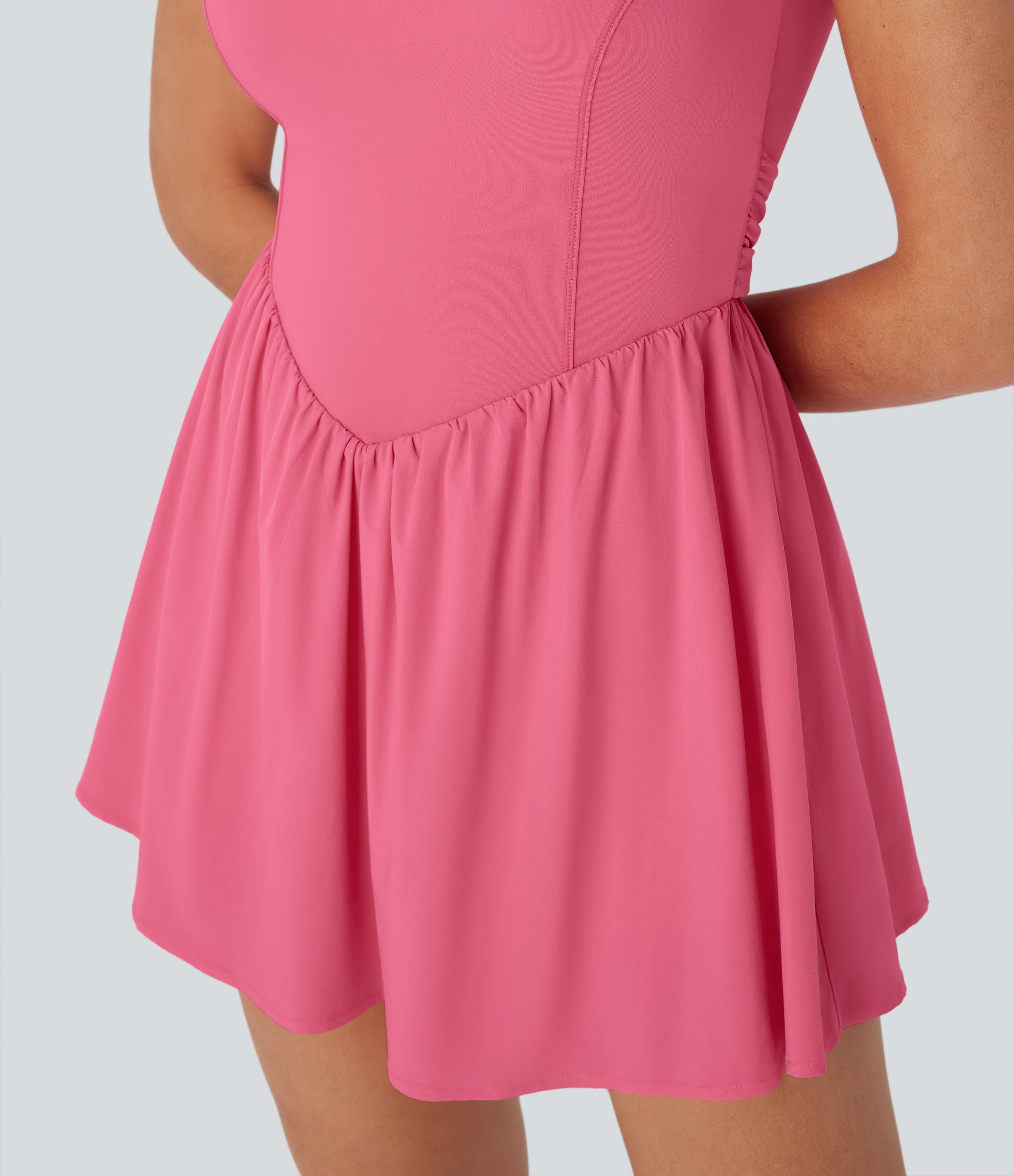 BreezefulTM Tie Back 2-in-1 Quick Dry Mini Dance Active Dress with Pocket-Easy Peezy Edition