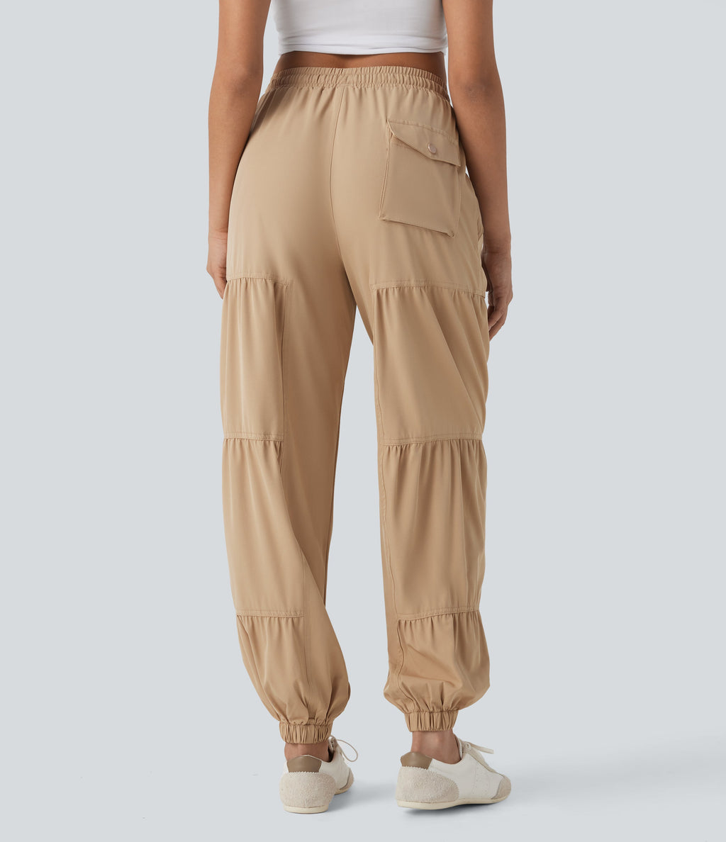 Mid Rise Drawstring Quick Dry Casual Joggers with Pockets