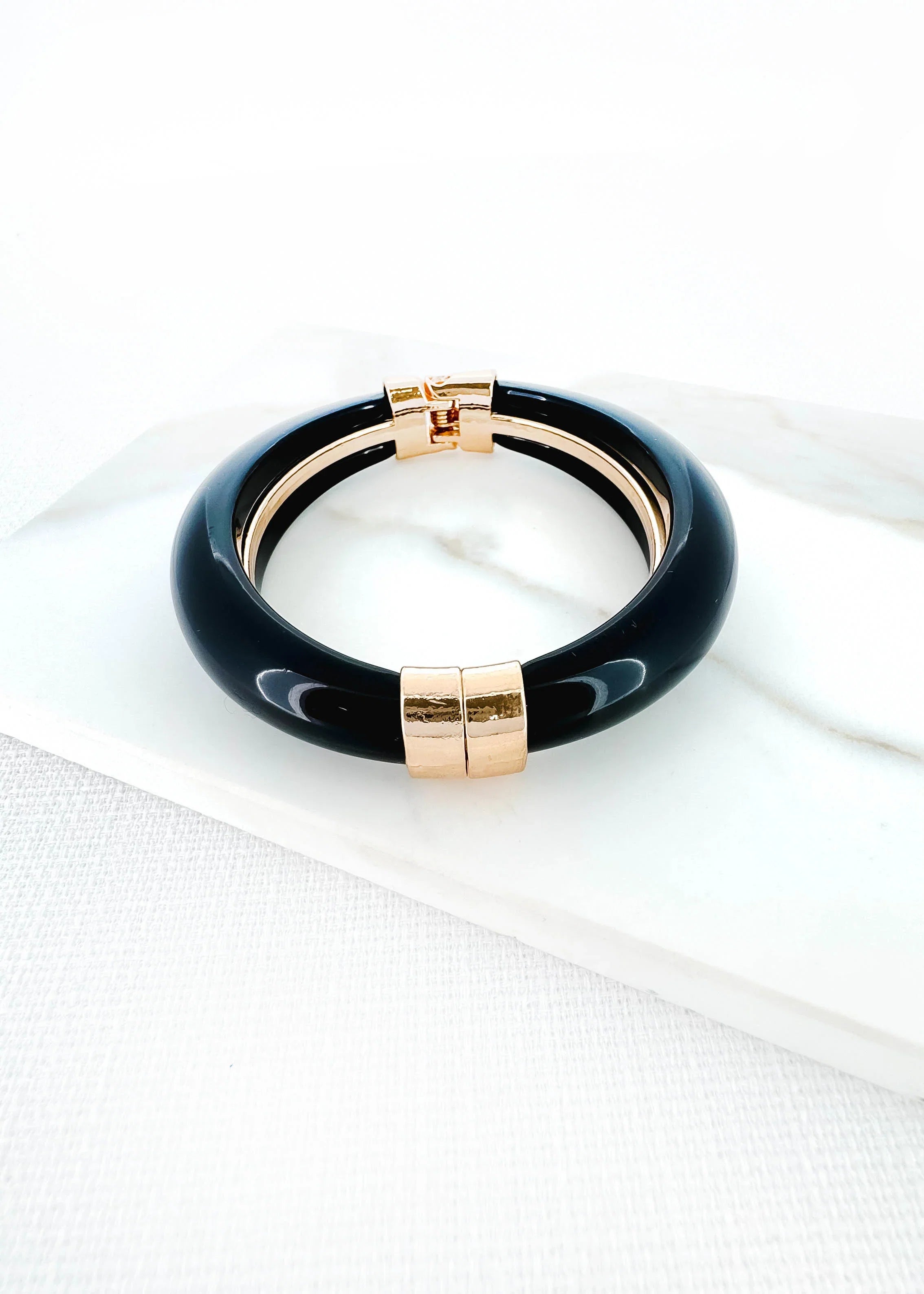 Gold Resin Hinged Bangle (2 Colours)
