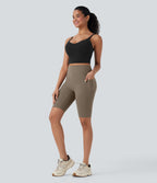 UltraSculptTM SoCinched High Waisted Scrunch Butt Lifting Tummy Control Side Pocket Shaping Workout Biker Shorts 9''