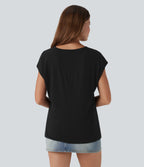 V Neck Short Sleeve Casual T-Shirt