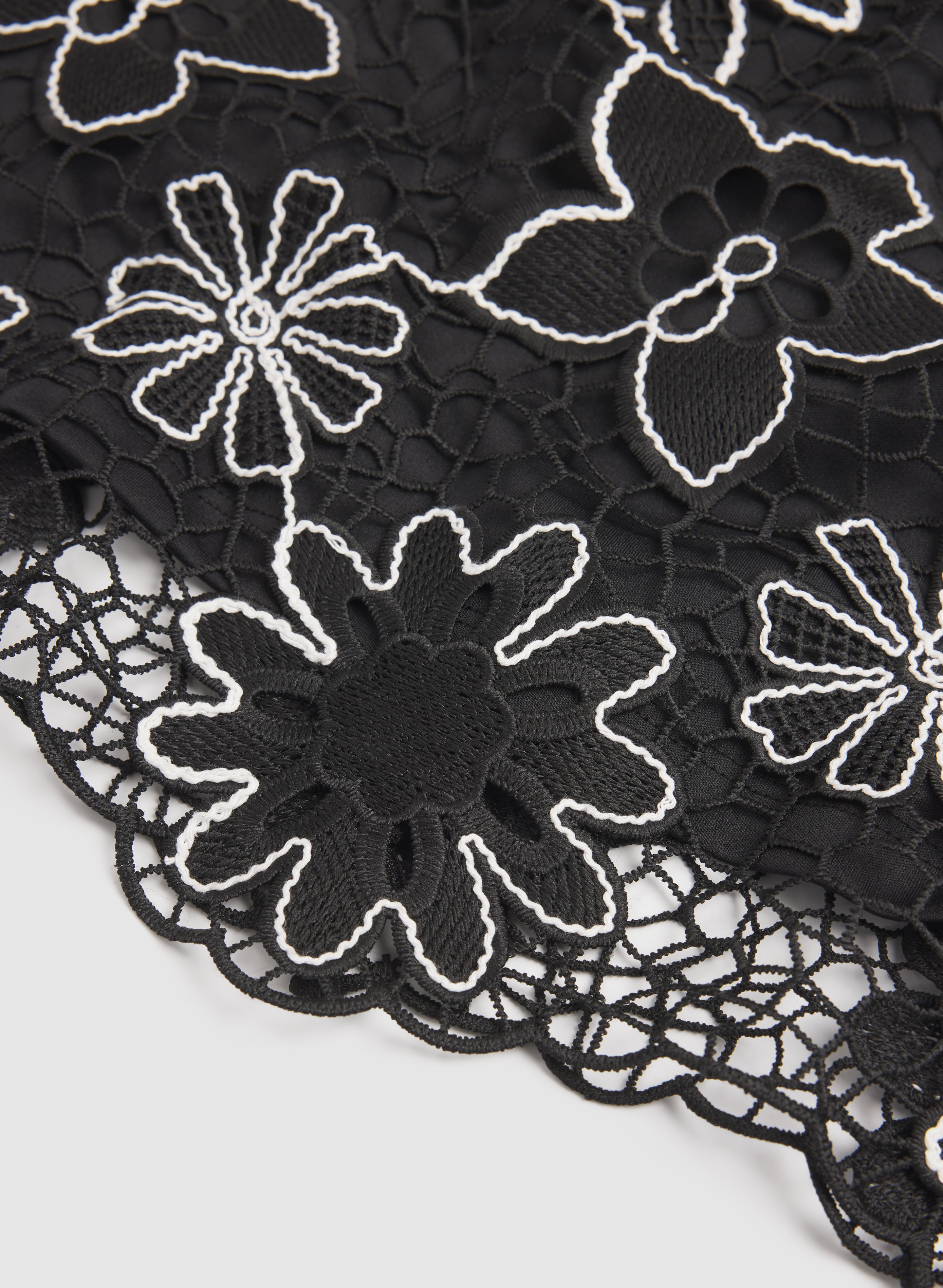 Floral Embroidered Crochet Dress