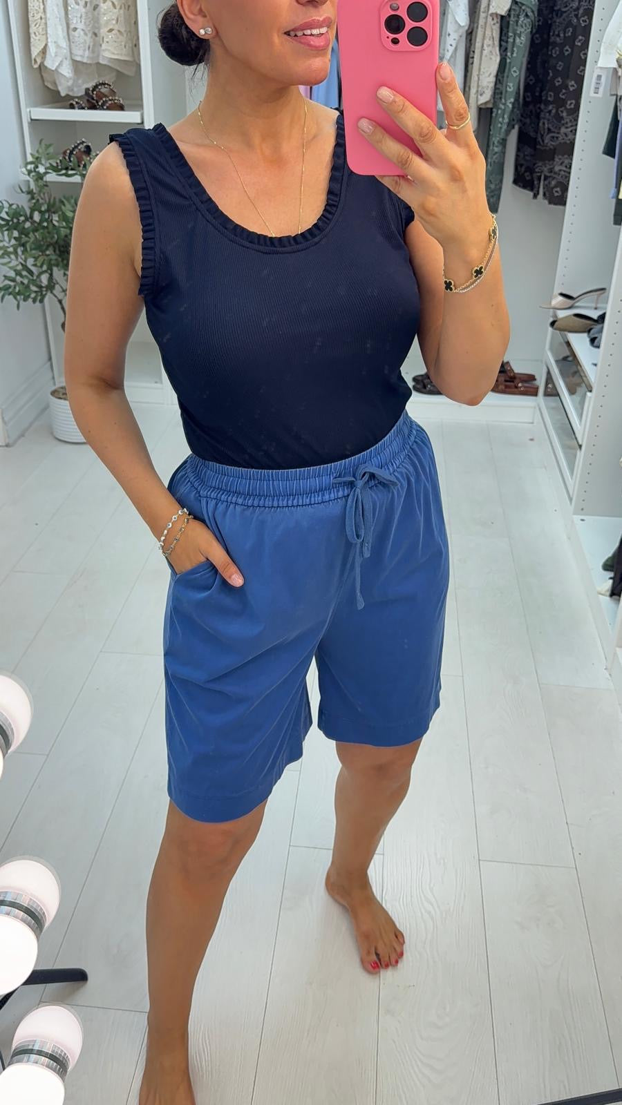 Salina Loose Fit Elasticated Denim Shorts