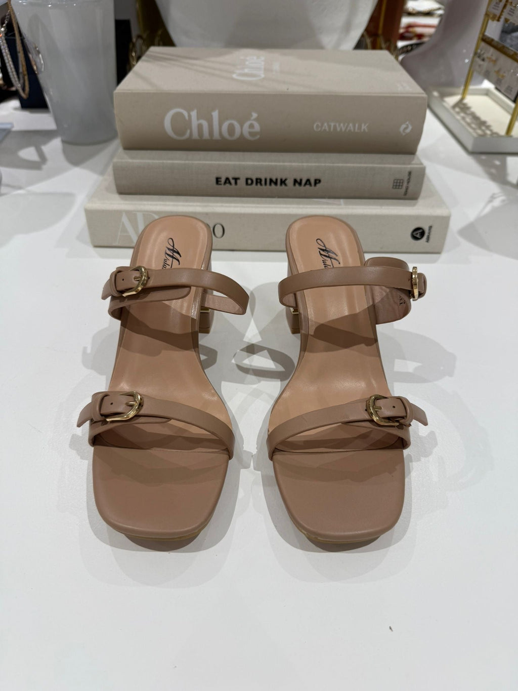Double Buckle Strap Block Heel (4 Colours)