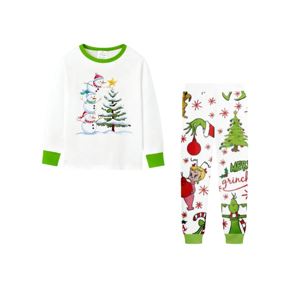 Holiday Family Christmas Pajamas Set With Funny Xmas Character Pattern Design