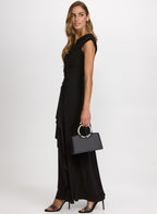Jersey Waterfall Ruffle Dress