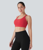 SpeedWaveTM Medium Support Molded Cups Perforated Adjustable Hook Quick Dry Training Sports Bra-D/DD/DDD/F Cups