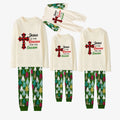 Family Christmas Pajamas Set With "Jesus Is The Reason For The Season" Slogan Print