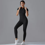 Women's Sexy Hip Lifting Fitness Jumpsuit, Tight Zipper Fitness Running Suit, Sports Pants Leggings Sport Women Fitness