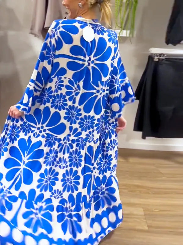 NEW🔥 V Neck Button Printed Dress