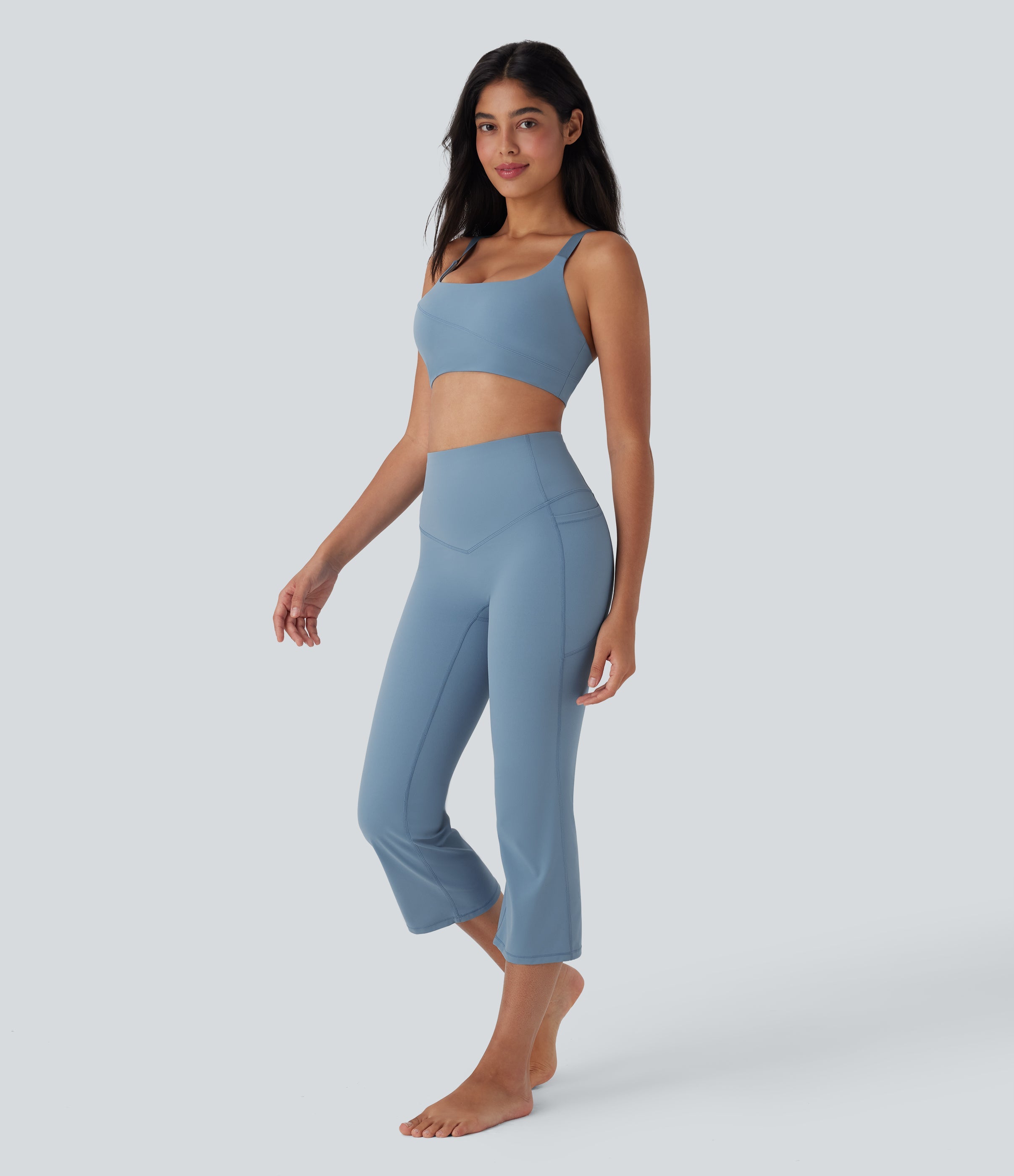 UltraSculptTM SoCinched High Waisted Tummy Control Cropped Yoga Bootcut Leggings with Pockets