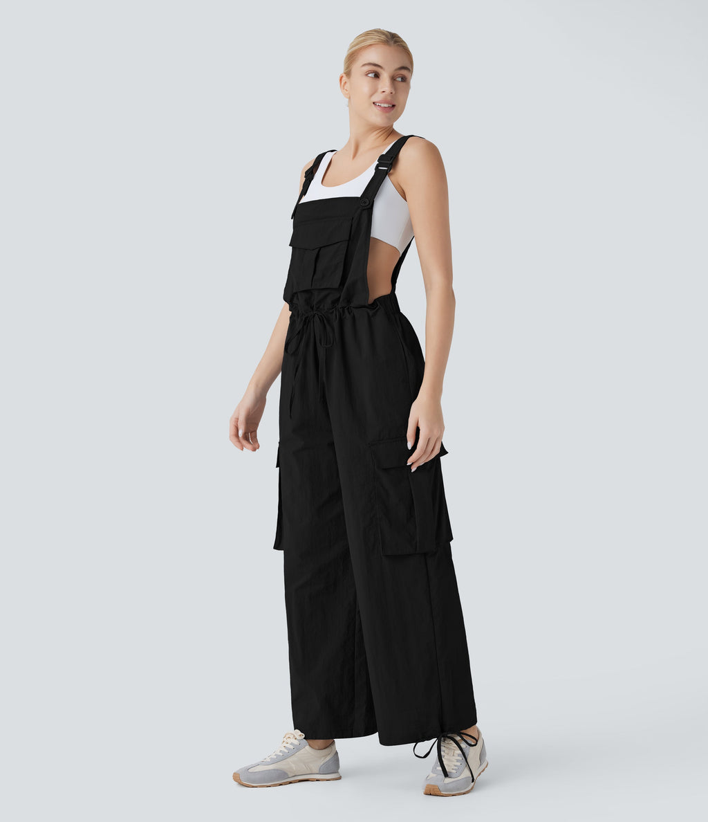 Drawstring  Relax Casual Cargo Overall with Pockets