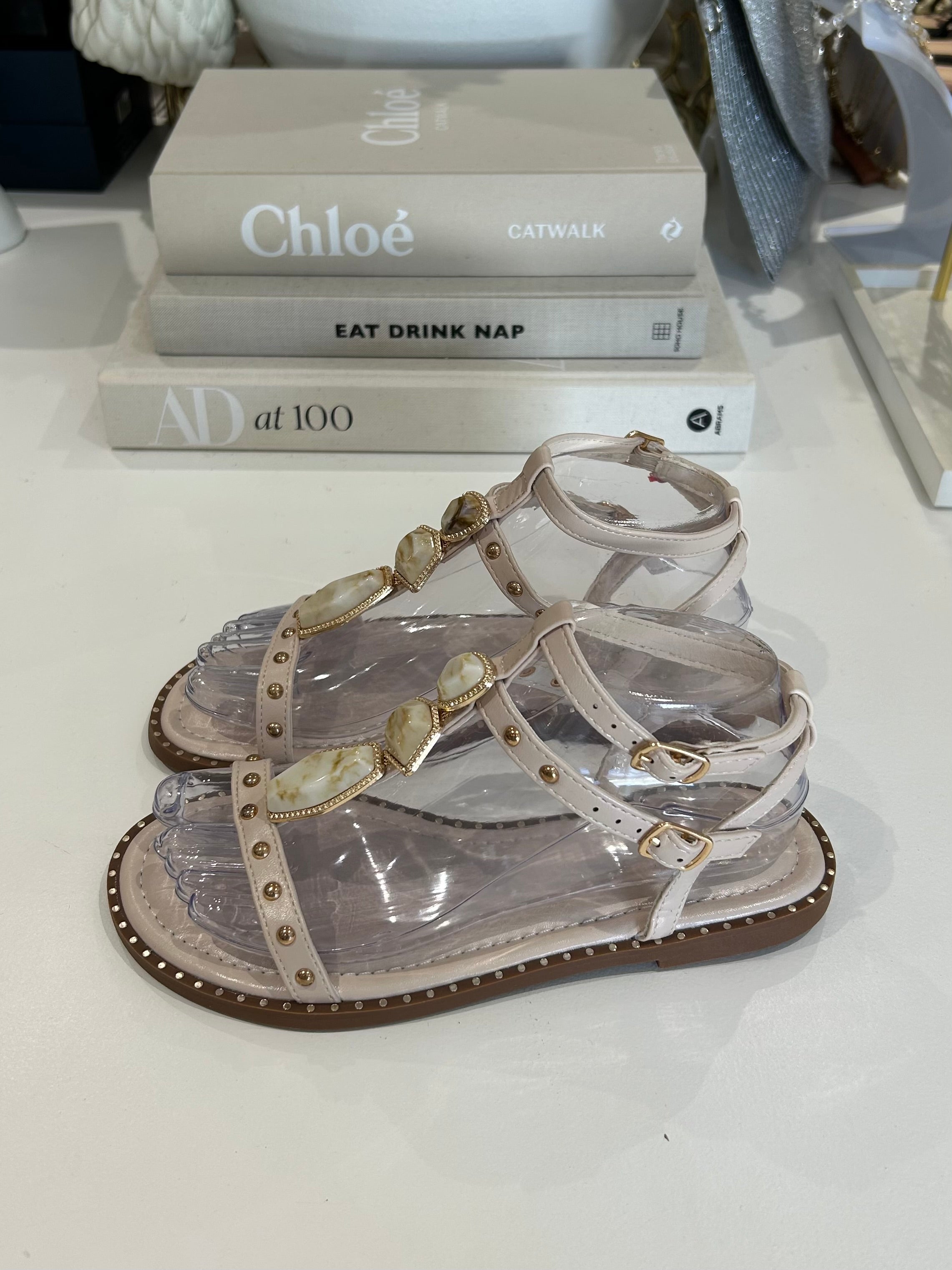 Studded Marble Flat Sandals (3 Colours)