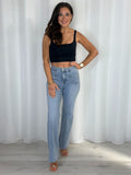 Front Pocket Flared Stretch Jeans