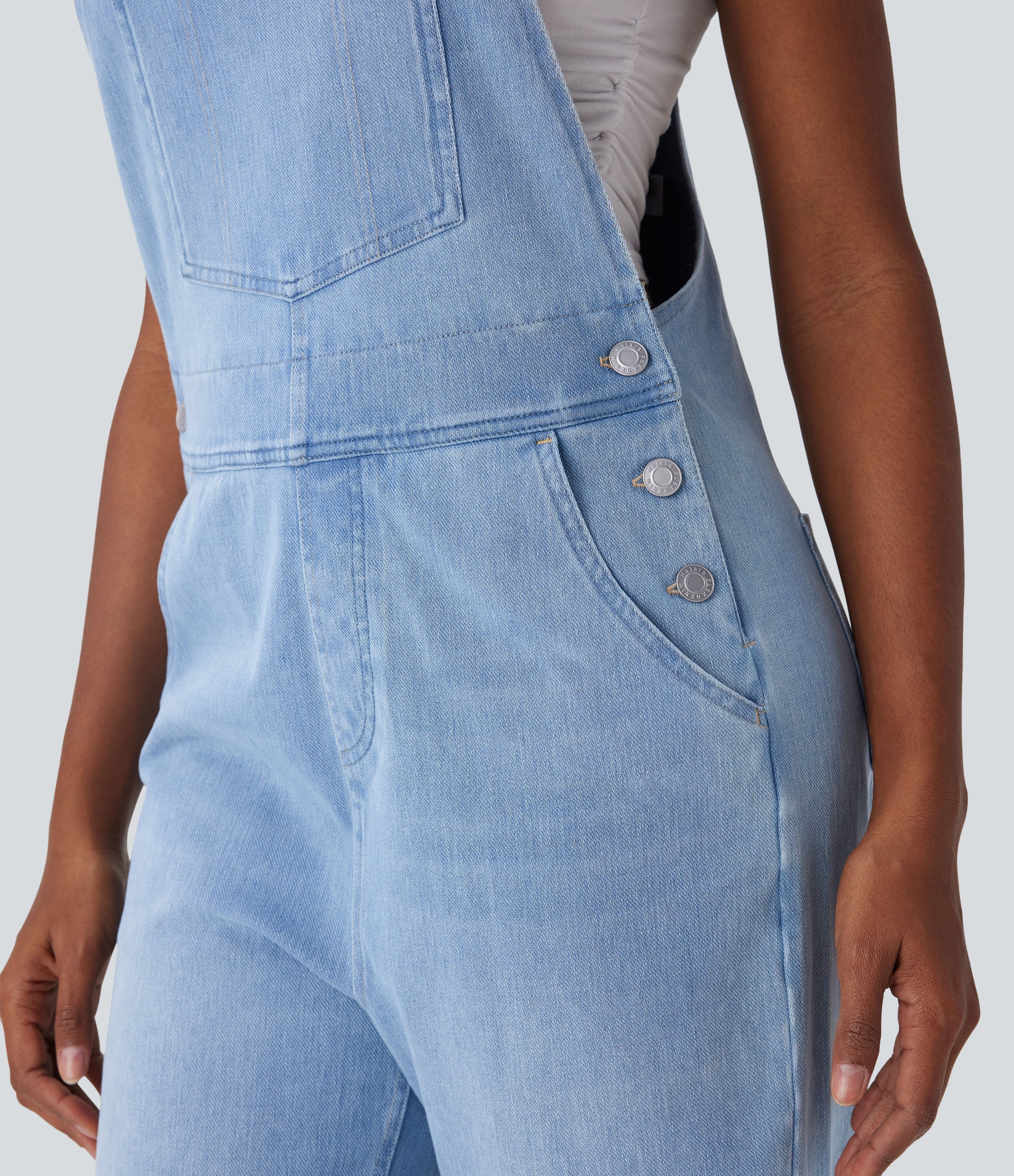 FlexTM Denim Casual Overalls with Pockets