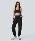 Low Rise Color Block Quick Dry Dance Joggers with Pockets