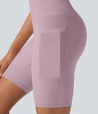 UltraSculptTM Cool Quick Dry SoCinched High Waisted Tummy Control Training Biker Shorts 7'' with Pockets-UPF50+