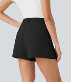 Quick Dry High Waisted Sied Pocket Golf Shorts-Golf Tee Pocket-UPF 40+
