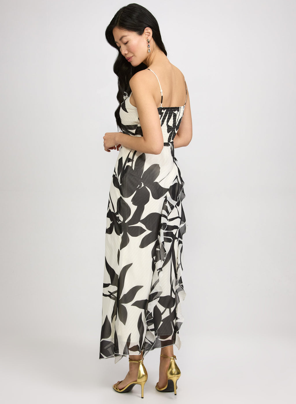 Tropical Waterfall Flounce Dress