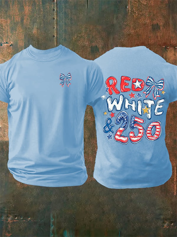 Men's  RED WHITE &250  Print  T-Shirt