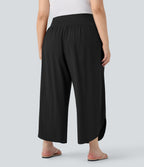 Plus Size BreezefulTM SoCinched High Waisted Tummy Control Hem Quick Dry Pants with Pockets