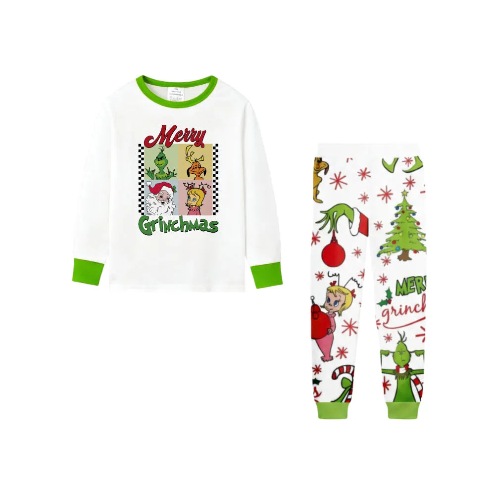 Holiday Family Christmas Pajamas Set With Classic Xmas Character Pattern Print
