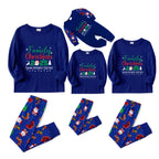 Christmas Family Matching Pajamas-Cozy Blue Pjs Set with "Family Christmas 2025"  and Santa Pattern Print