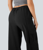Low Rise Wide Leg Casual Cargo Pants with Pockets